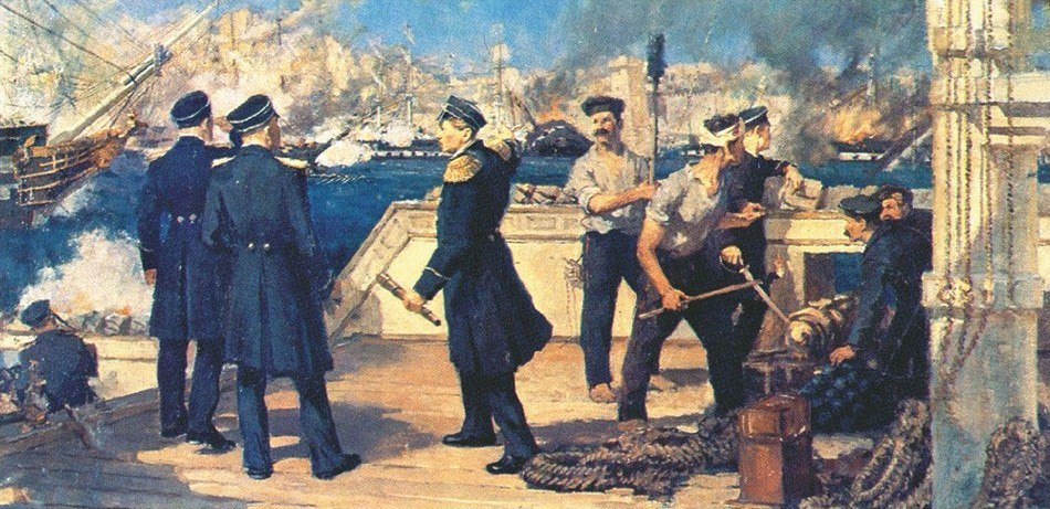 П. С. Нахимов во время Синопского сражения