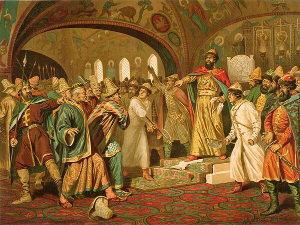 Иван III рвет ханскую грамоту