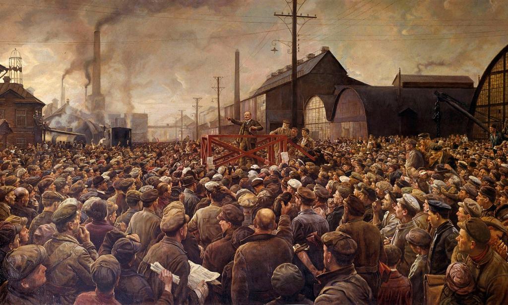 В.И. Ленин выступает перед рабочими завода